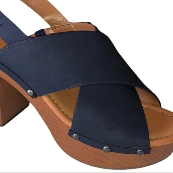 Indigo Dani Denim Block Platform Sandals  Irdani Size 9 - Picture 7 of 9